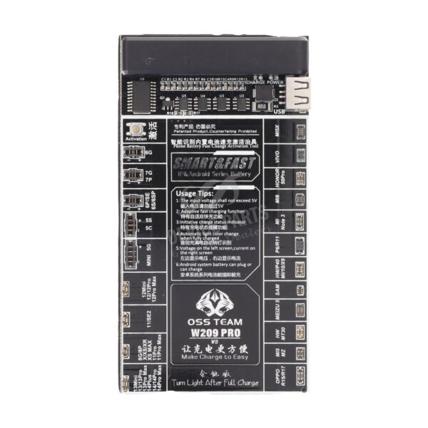 کیت تست،شارژ و شوک دهنده باتری آیفون و اندروید W209 PRO V9